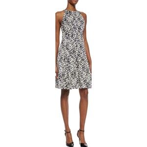 Jason Wu Womens Cotton Silk Fit&Flare Pleated Dress Sz 6 Black Ivory Sleeveless